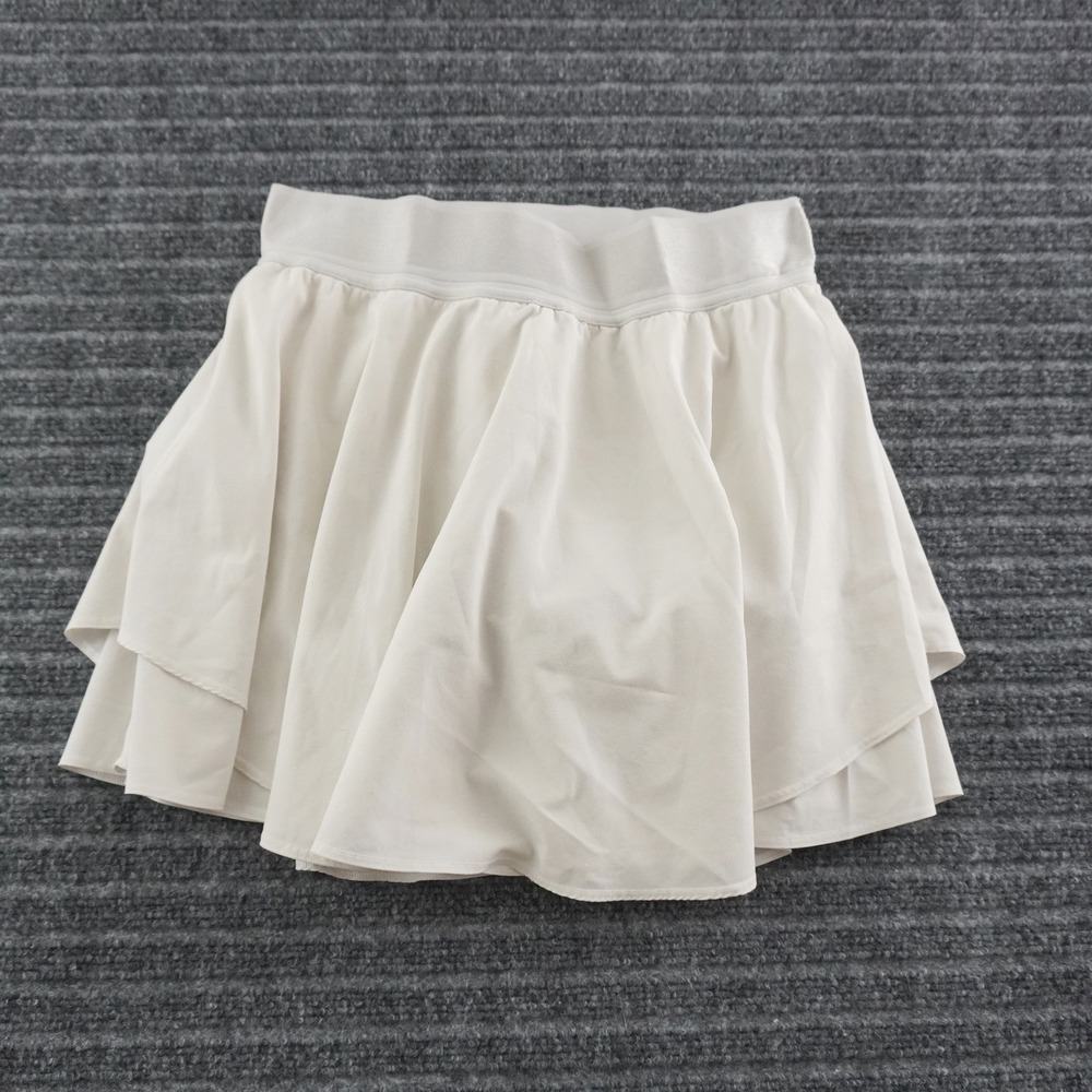 Lululemon Court Rival Tennis Skirt Womens 6 White High Rise Tiered Athletic